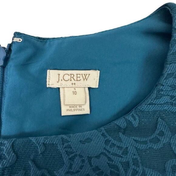 J. Crew Anemone Jacquard Sleeveless Dress size 10 Peacock Blue - Picture 5 of 9